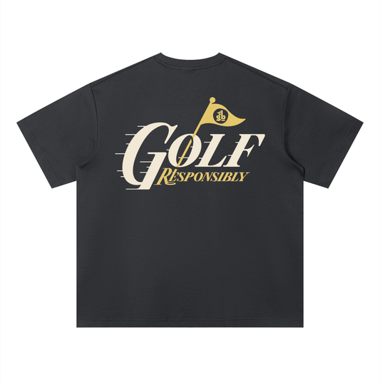 golf responsibly tee w/ upf 40 protection - dark gray